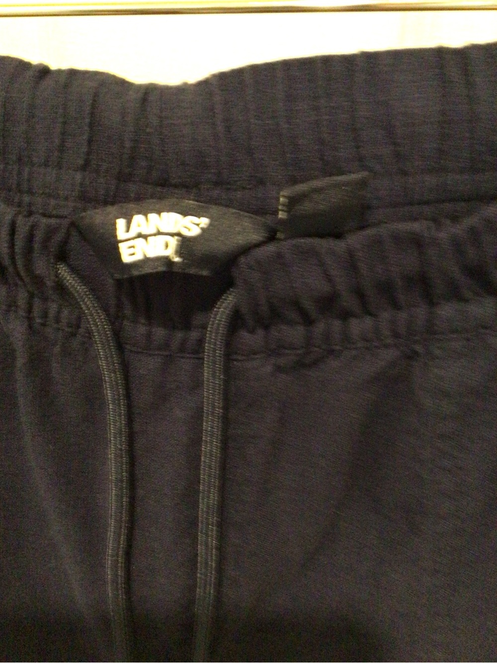 Lands' End Kids Navy Elastic-Waist Sweatpants